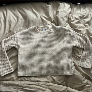 Fuzzy Cropped Knit Sweater